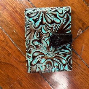 Patricia Nash floral Embossed Passport Case & Wallet in Turquoise and Brown